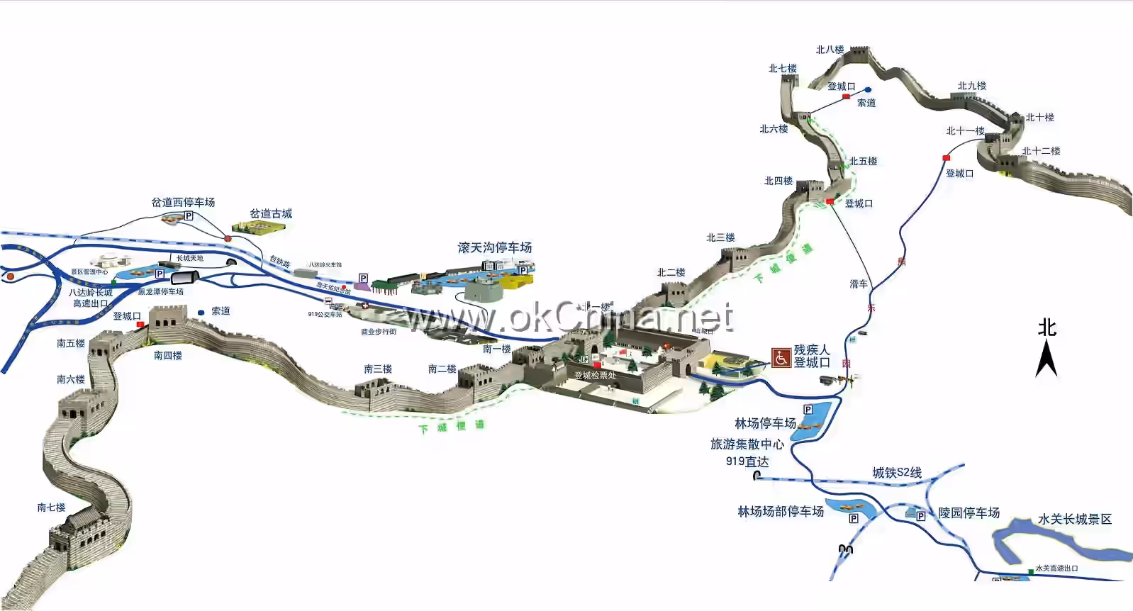 Badaling And Mutianyu Great Wall Tourist Area