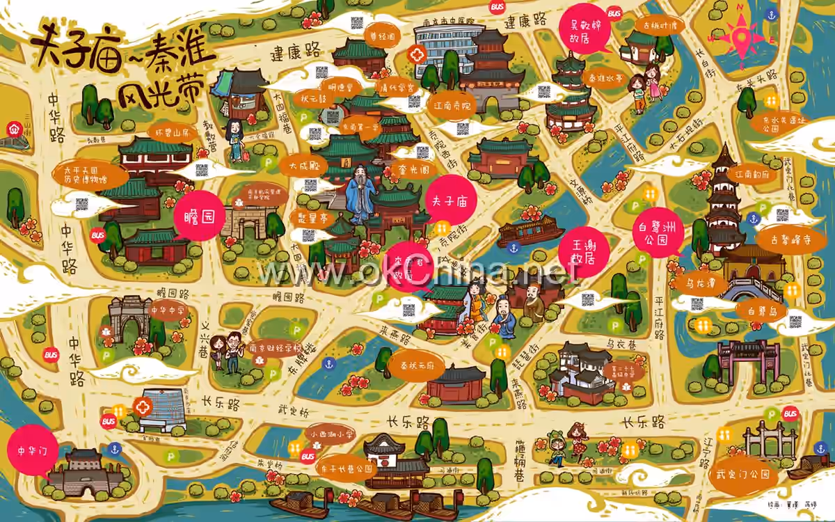 Confucius Temple And Qinhuai River Scenic Belt
