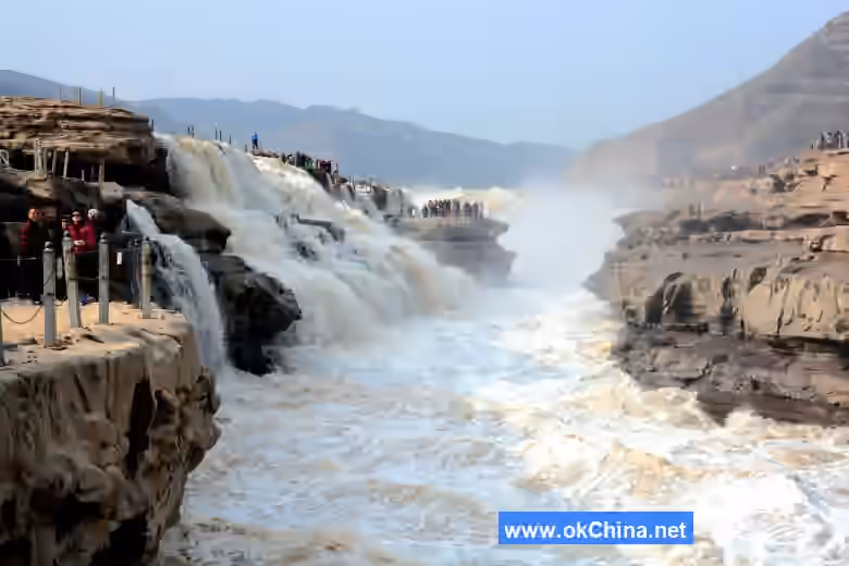 Yellow River Hukou Waterfall Tourist Area In YanAn
