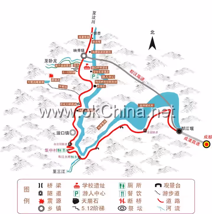 Map of Wenchuan Special Tourist Area